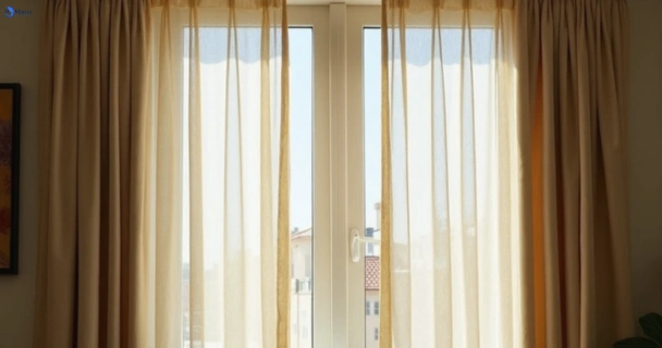 Dusty and dull curtains in kippa-ring before steam cleaning